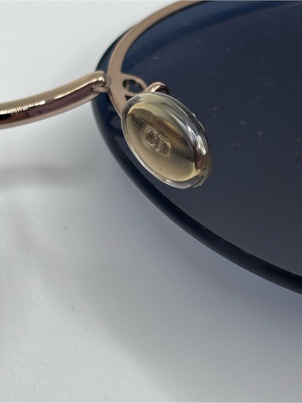 Christian Dior Sunglasses NEEDS SCREW Gold Blue Made In Italy - Picture 8 of 16